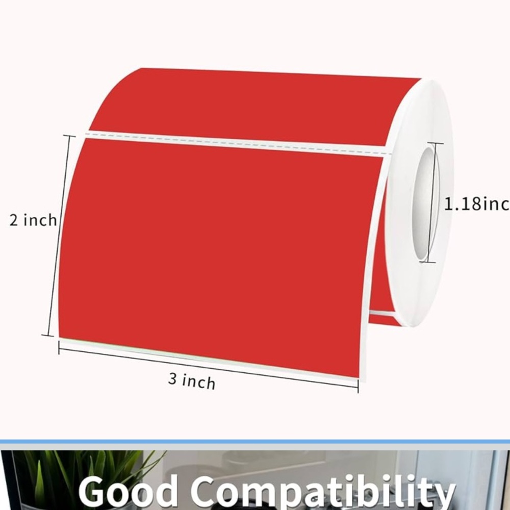 100 ct Solid Color 3x2” Custom Stickers! Handcrafted!